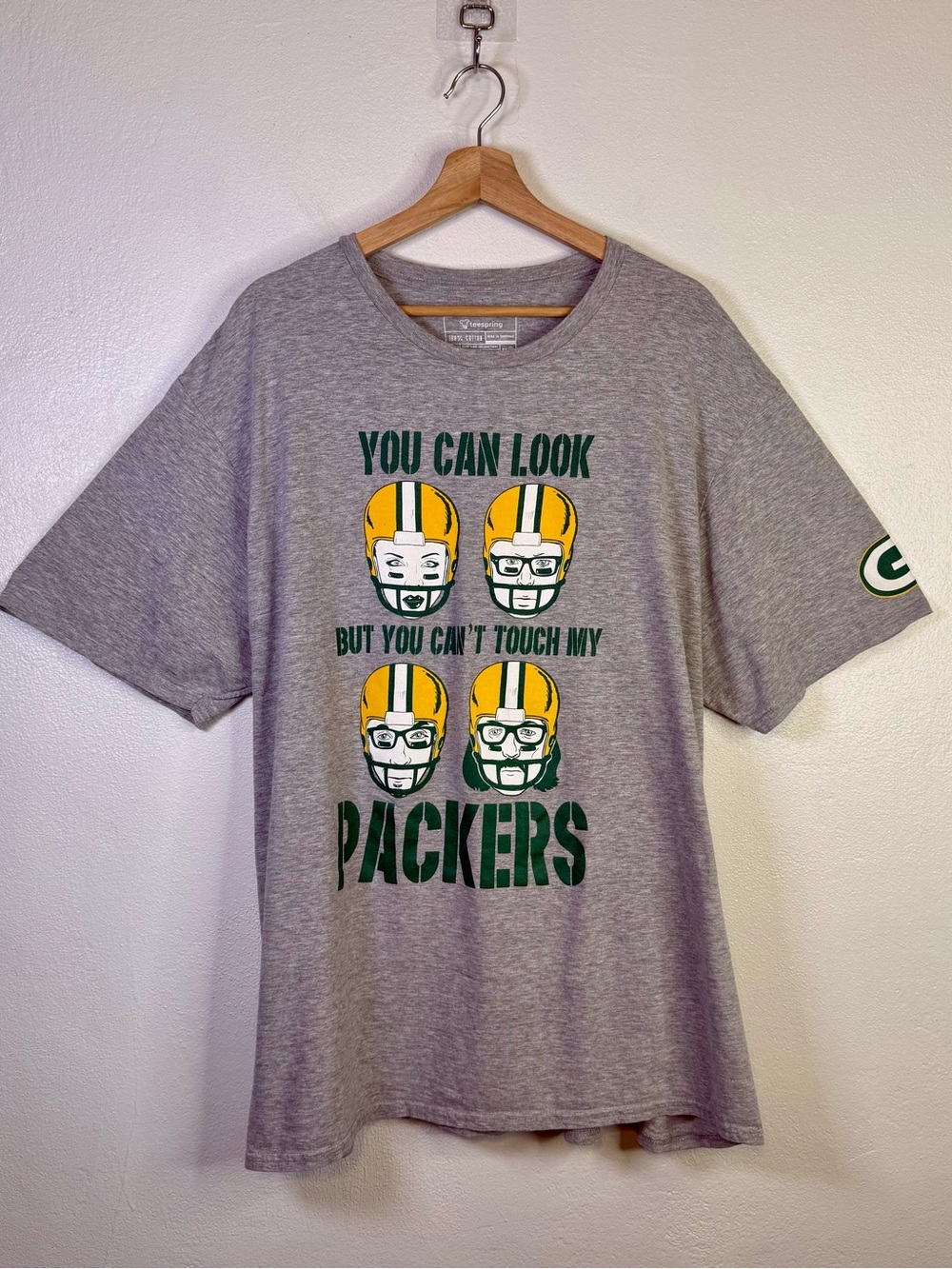 Rare Garbage Band x NFL Green Bay Packers T-Shirt Gray Mens Size 3XL Teespring